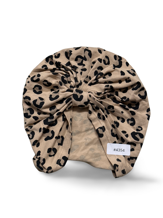 Turbanmütze Leopardprint Beige - Gr. 98