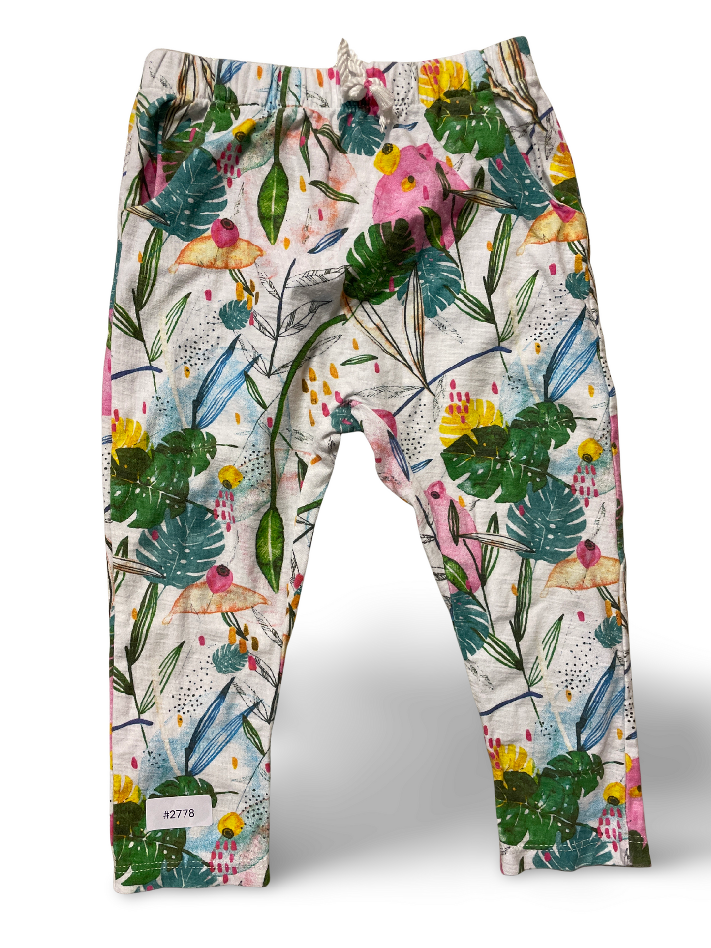 Gemusterte Leggings mit Pflanzenprint - Gr. 86