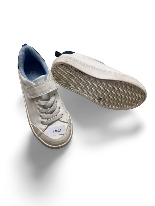 Weisse Sneaker mit Klettverschluss - Gr. 30