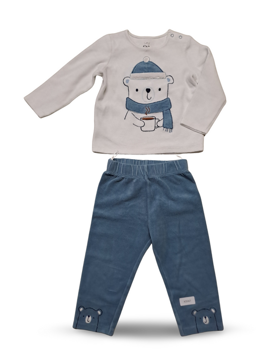 Set 2-teilig Langarmshirt mit Bärmotiv und Jogginghose - Gr. 86