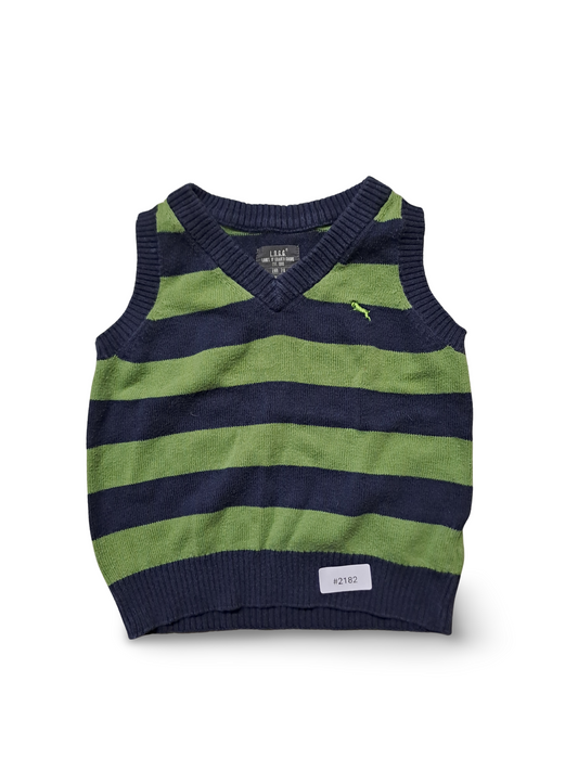 Gestreifte Strickweste blau-grün - Gr. 74