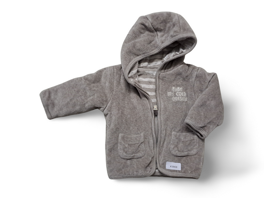 Kapuzenjacke mit Taschen und Reissverschluss - Gr. 62