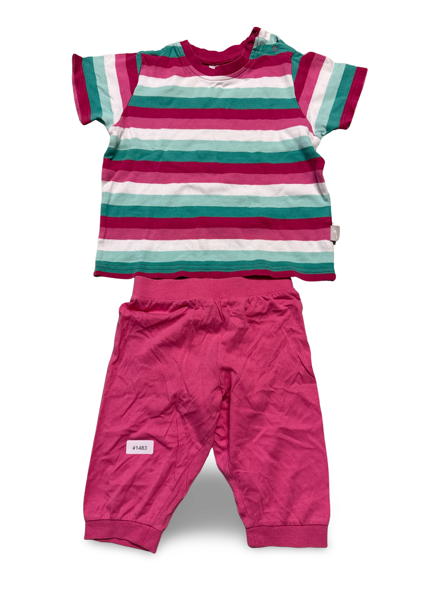 Gestreiftes T-Shirt und rosa Jogginghose - Gr. 104
