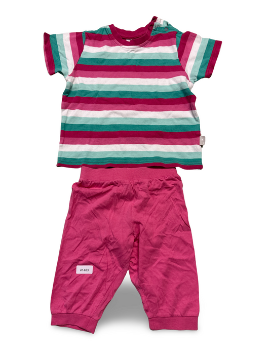 Gestreiftes T-Shirt und rosa Jogginghose - Gr. 104