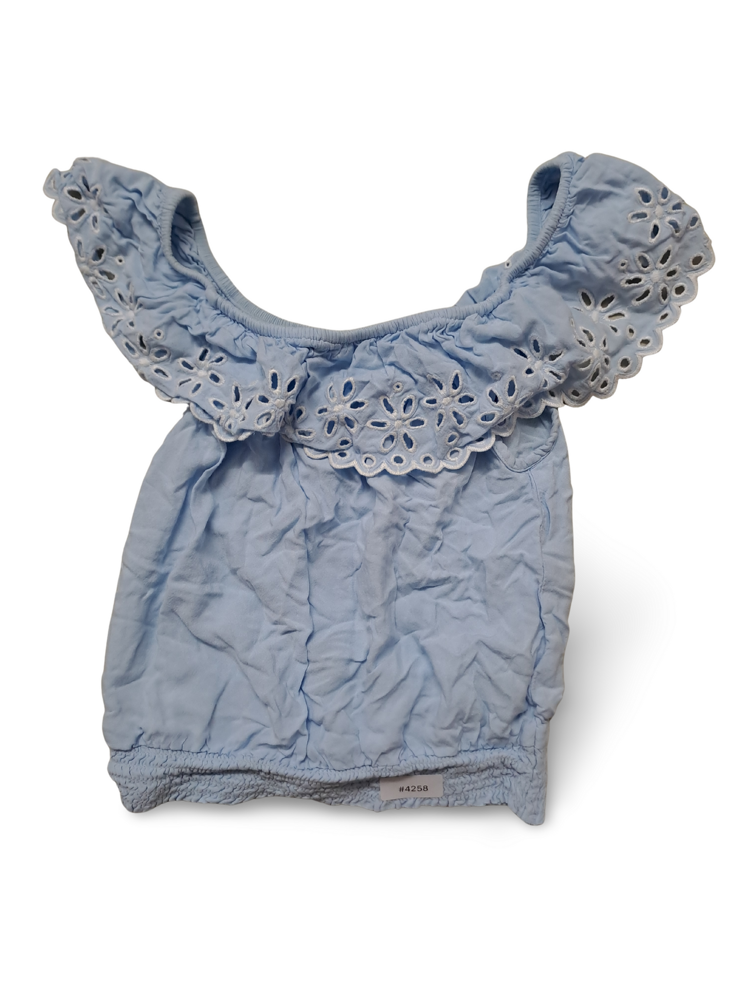 Schulterfreies Top mit Lochstickerei - Gr. 140