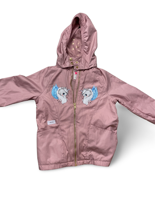 Rosa Regenjacke mit Einhornmotiv - Gr. 116