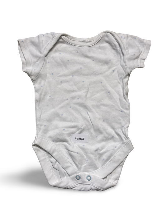 Weisser Kurzarmbody mit Sternchen - Gr. 62