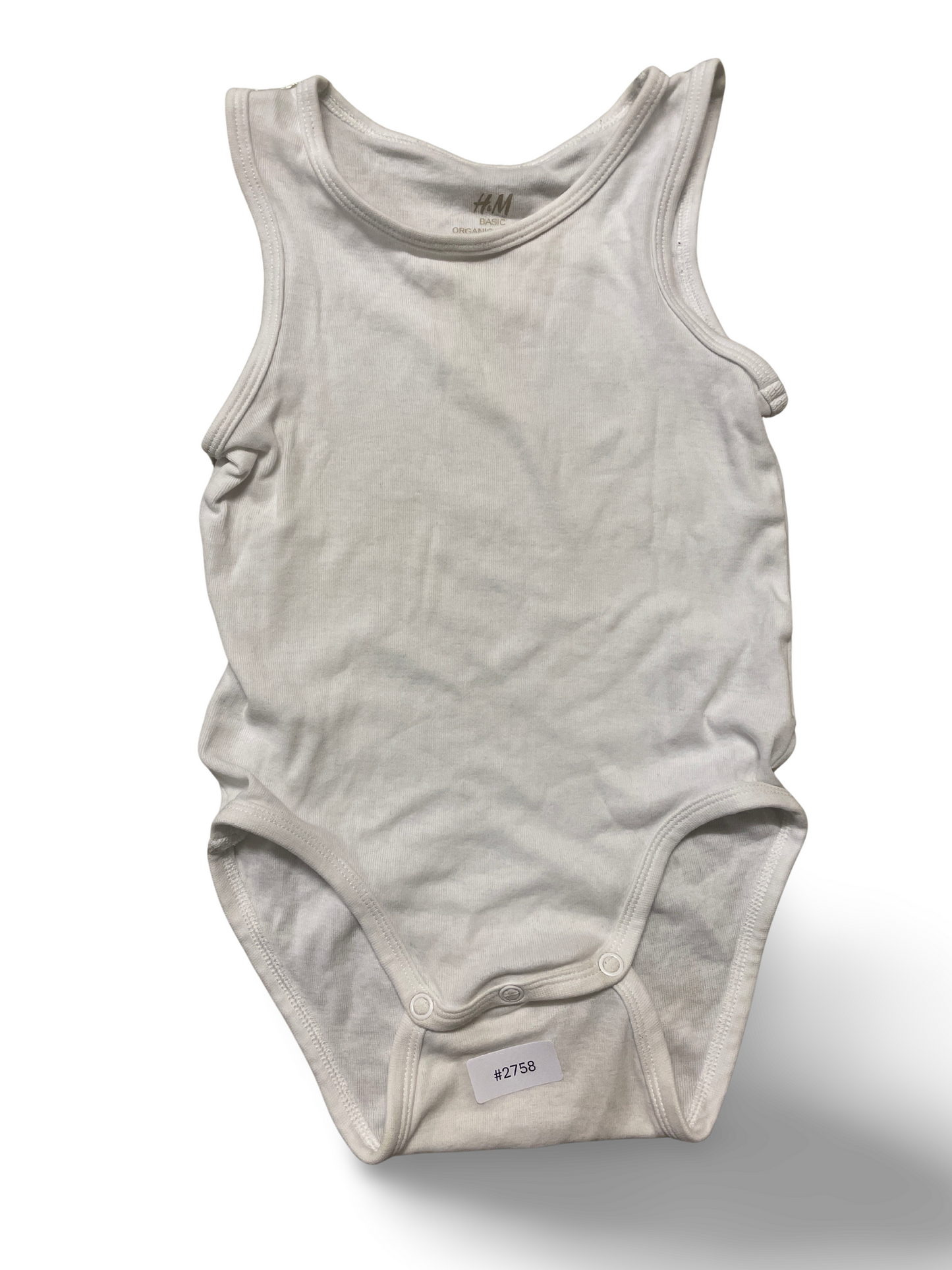 Weisser ärmelloser Babybody - Gr. 86