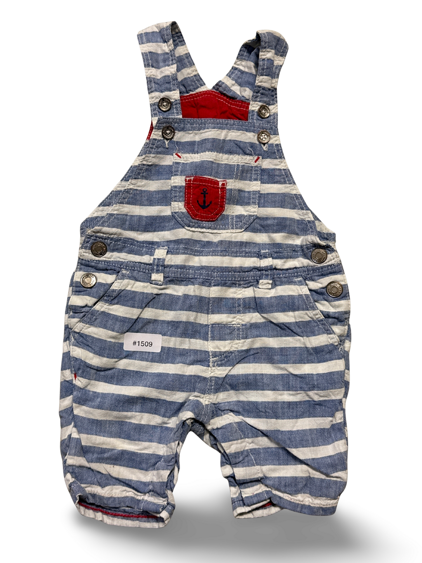 Gestreifter Strampler mit Anker - Gr. 68