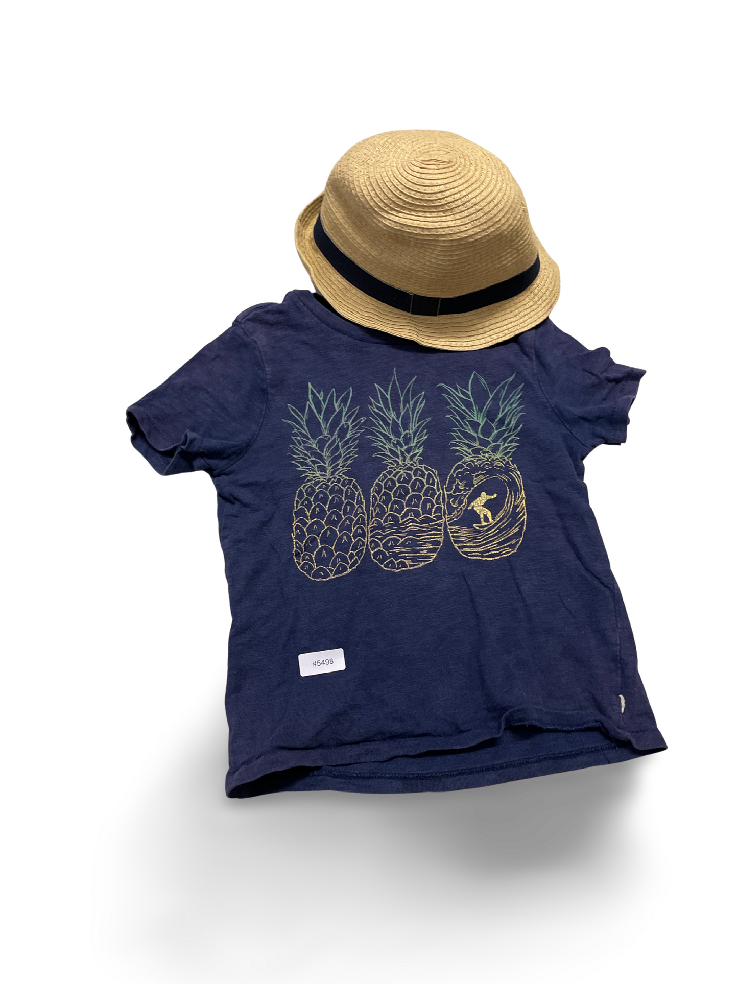 Dunkelblaues T-Shirt mit Ananasprint - Gr. 104