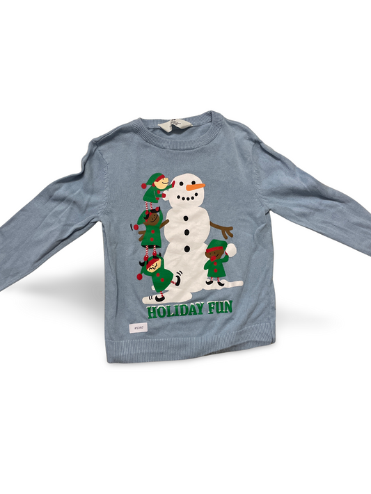 Kinderpullover mit Schneemannmotiv - Gr. 128