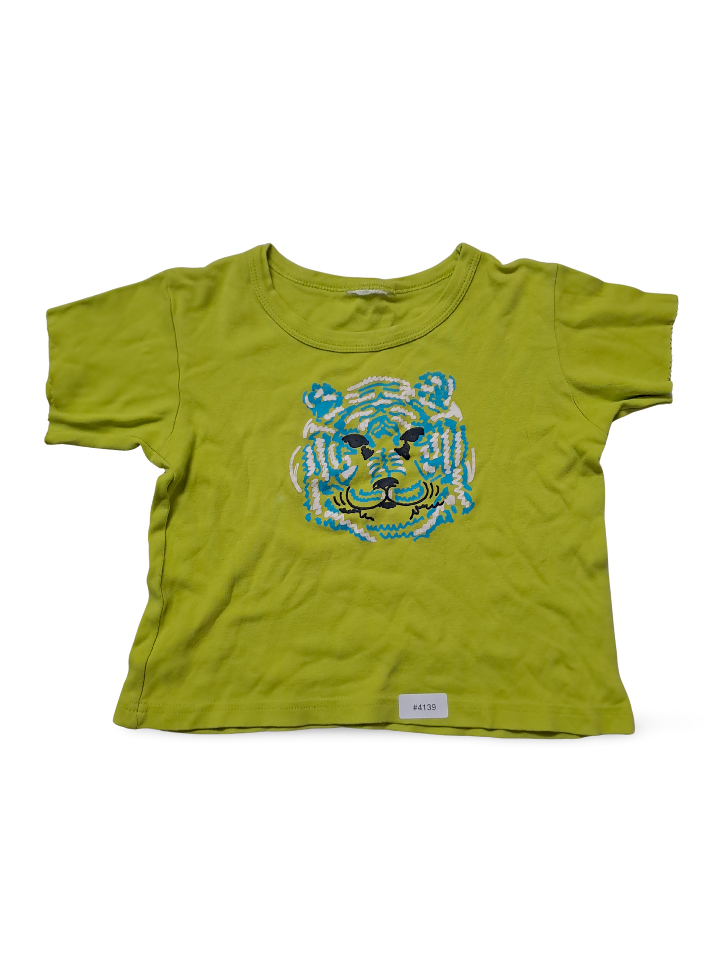 Kurzarm T-Shirt mit Tigerkopfprint - Gr. 104