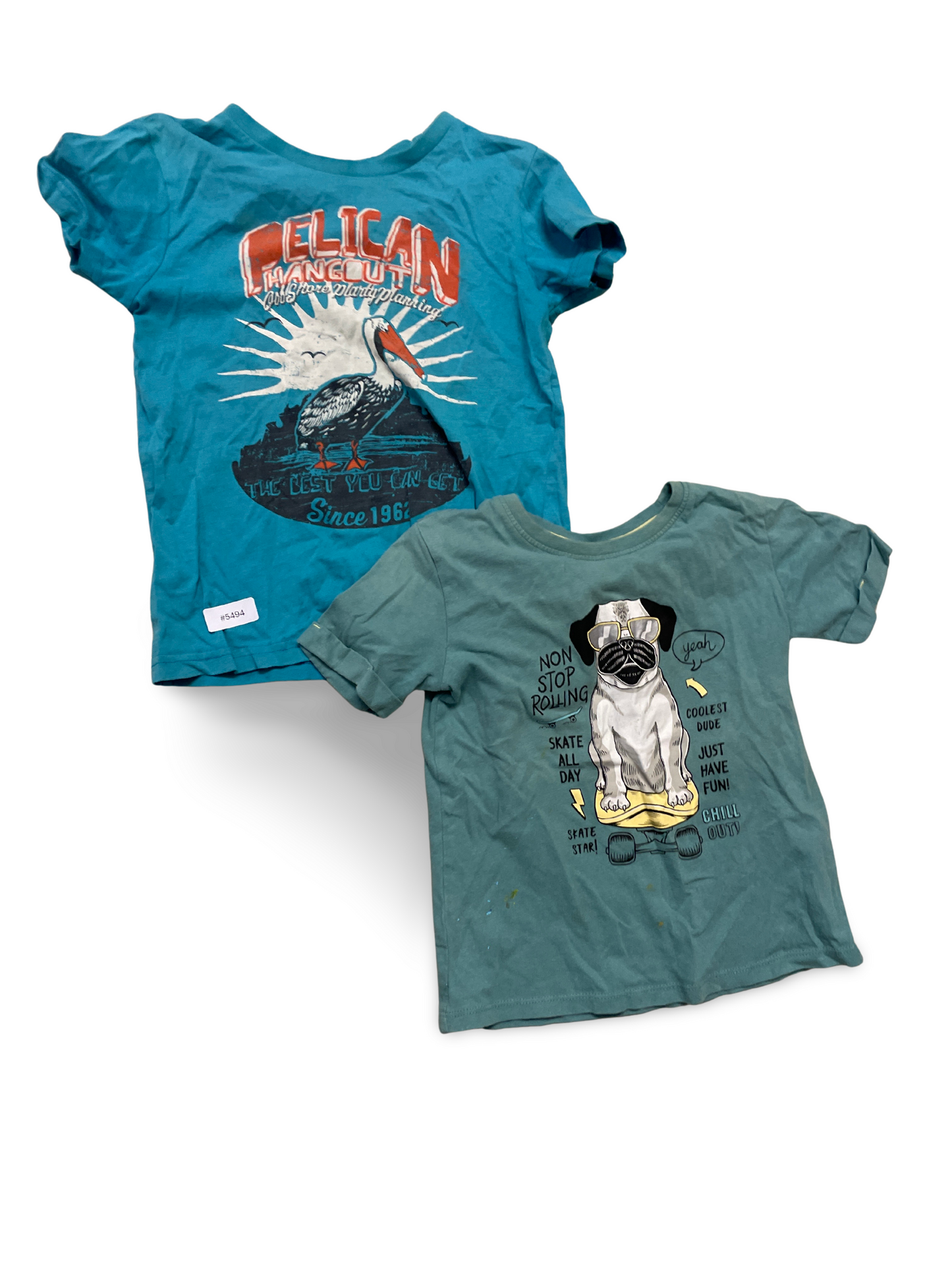 2er Bundle T-Shirts mit Hund- und Pelikanmotiv - Gr. 110