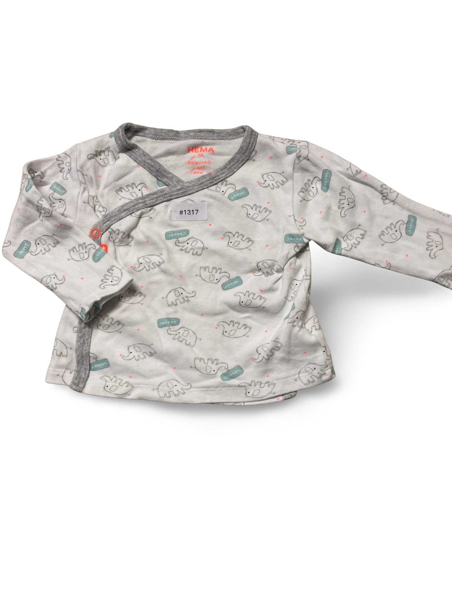 Kleinkindshirt mit Elefanten - Gr. 68