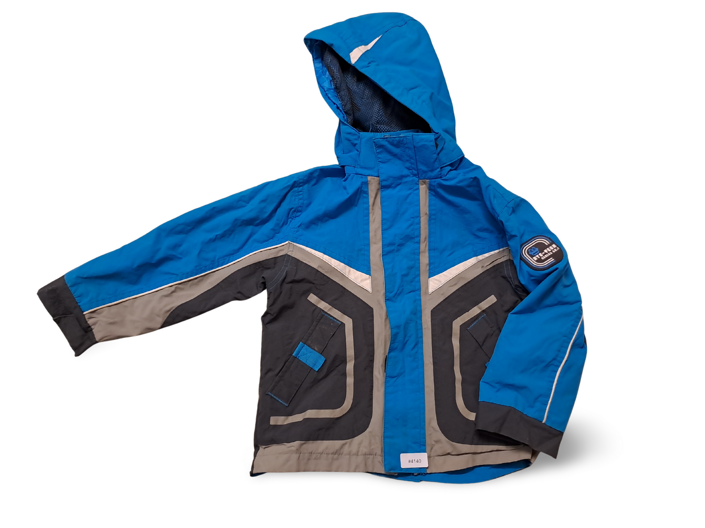 Blaue Winterjacke mit Kapuze - Gr. 104