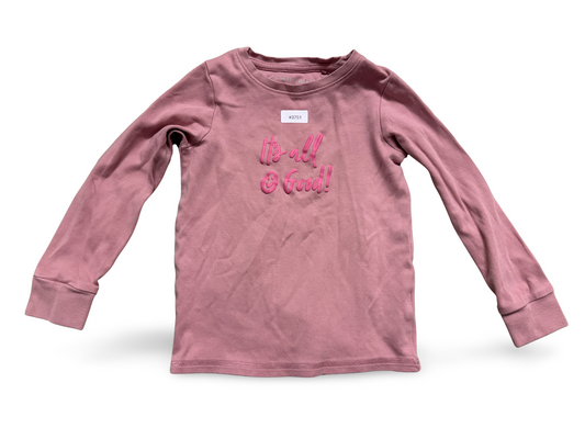 Rosa Langarmshirt mit Schriftzug - Gr. 116