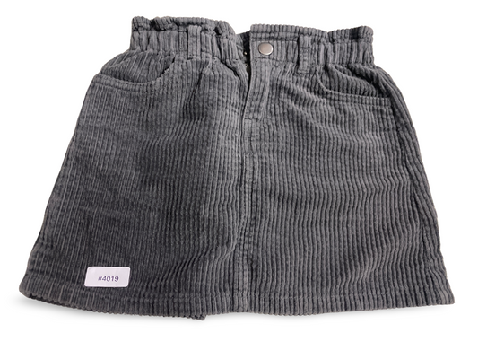 Grauer Cordrock mit Gummibund und Taschen - Gr. 110