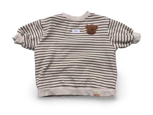 Gestreiftes Sweatshirt mit Bär-Applikation - Gr. 74