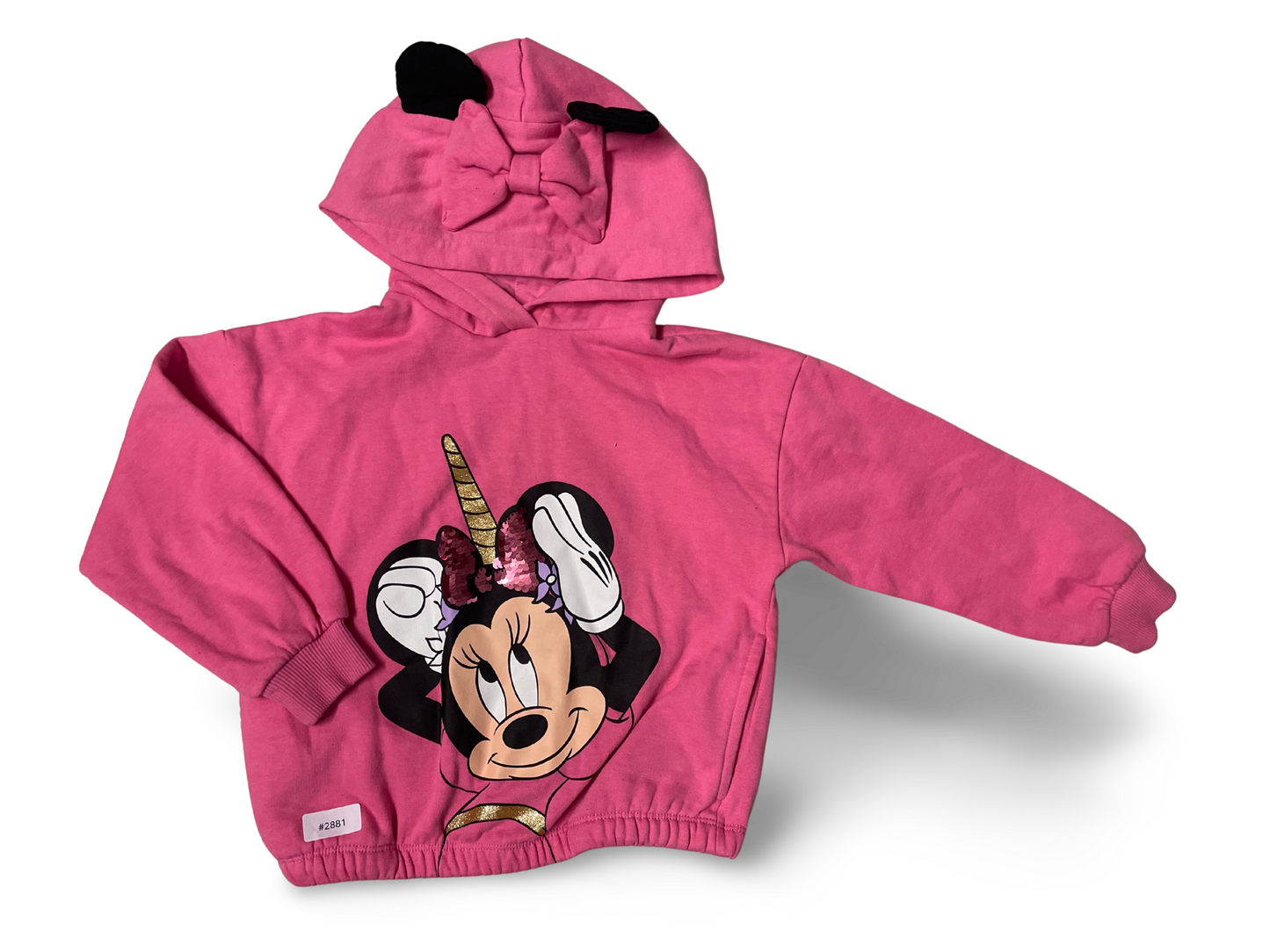 Kapuzenpullover Minnie Mouse mit Ohren und Schleife - Gr. 116