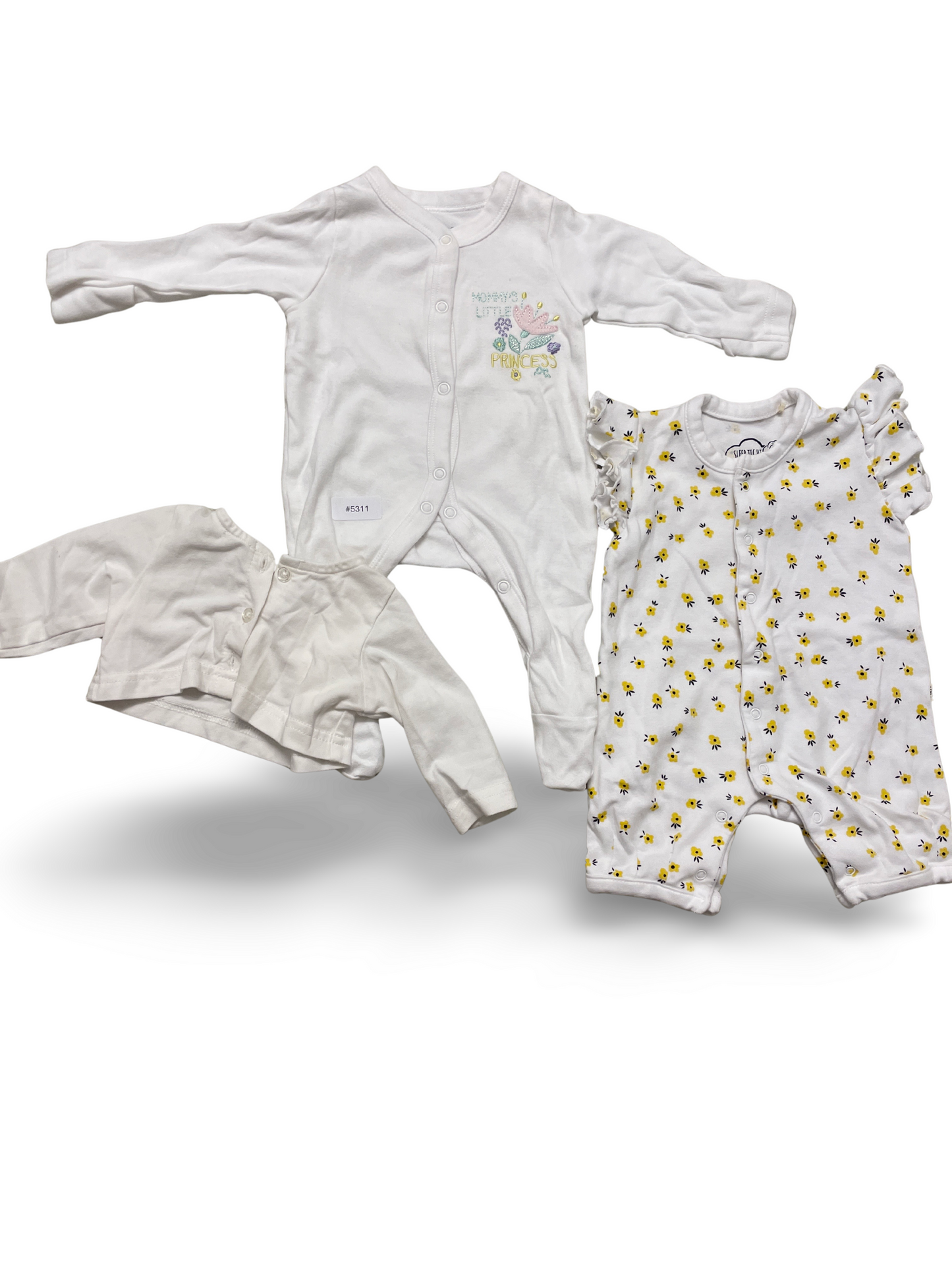 2er Bundle Strampler weiss und geblümmt - Gr. 56