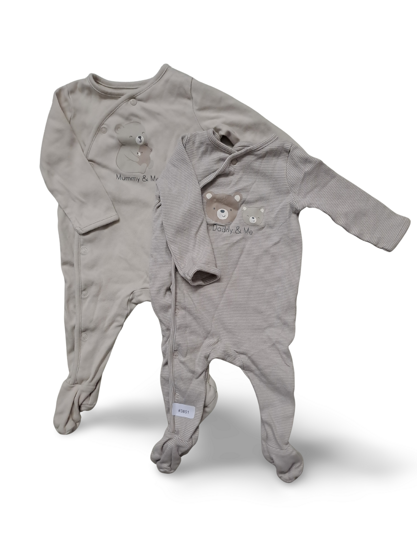 2er Bundle Strampler mit Bärmotiv beige - Gr. 68