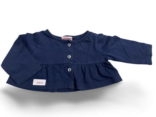 Dunkelblauer Babykardigan mit Knopfleiste - Gr. 86