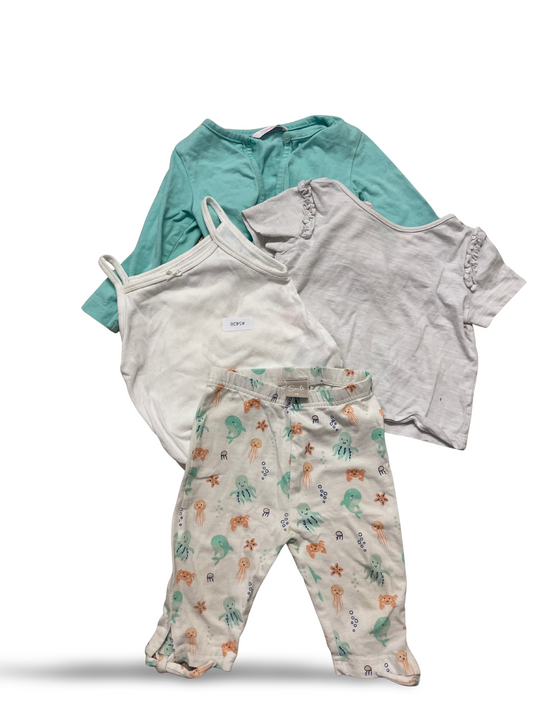 3er Bundle Tops Weiss und Türkis - Gr. 74
