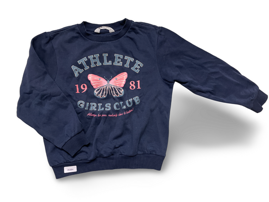 Dark blue sweatshirt with butterfly - size 122
