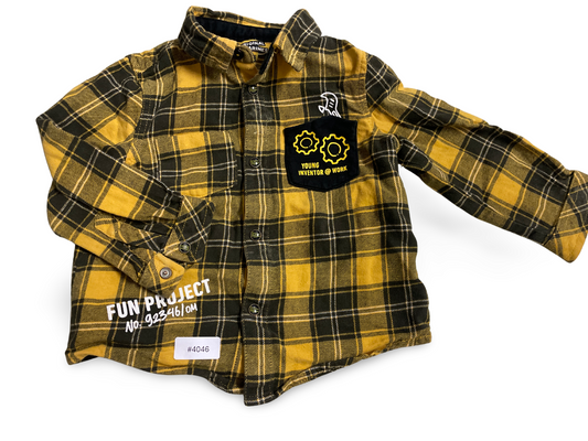 Kariertes Flanellhemd Gelb-Schwarz - Gr. 86