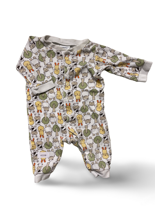 Strampler mit Schaf- und Entenmotiven - Gr. 62