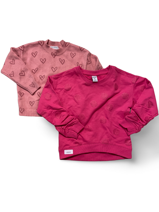 2er Bundle Kinderpullover Rosa - Gr. 104