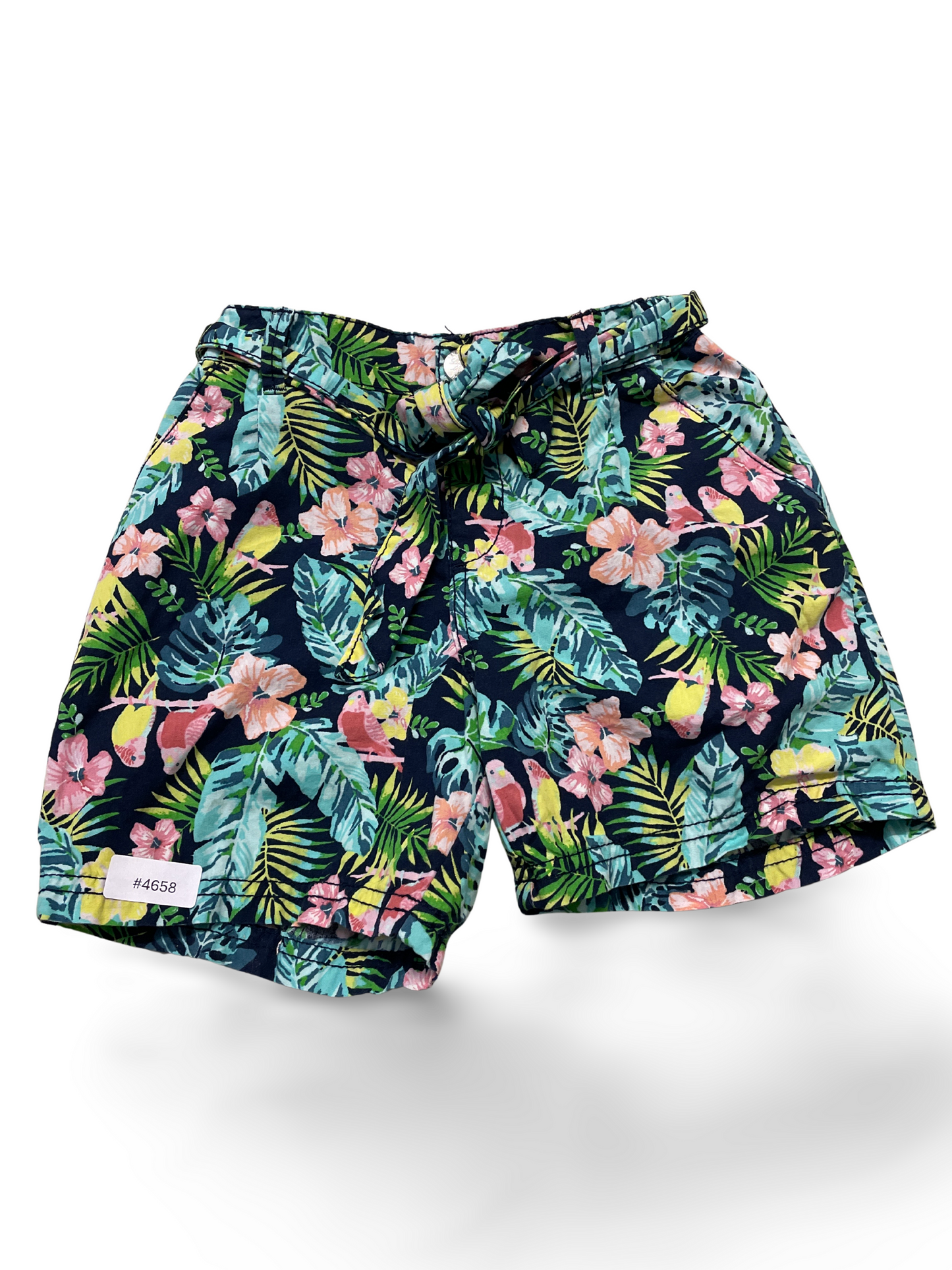 Shorts mit tropischem Blumen- und Vogelprint - Gr. 122