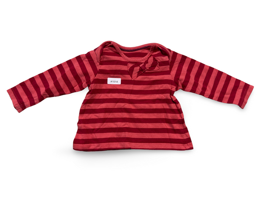 Gestreiftes Langarmshirt mit Schleife - Gr. 68