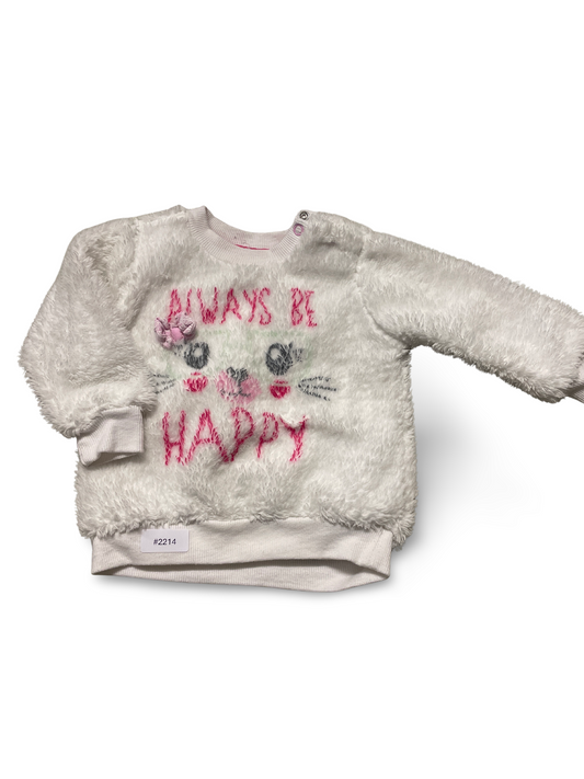Flauschiges Sweatshirt mit Katzenmotiv - Gr. 68