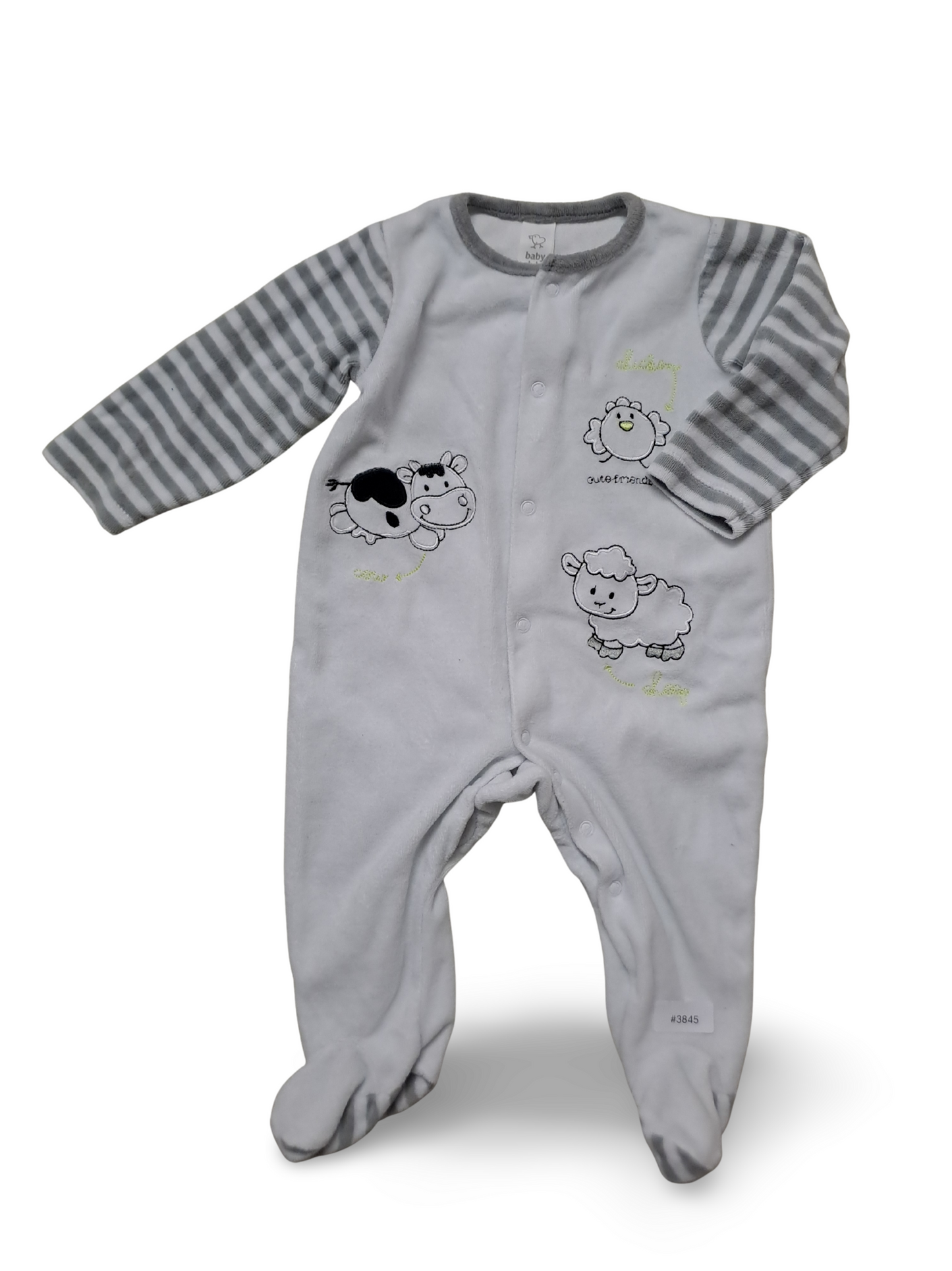 Strampler mit Kuh und Schaf - Gr. 74