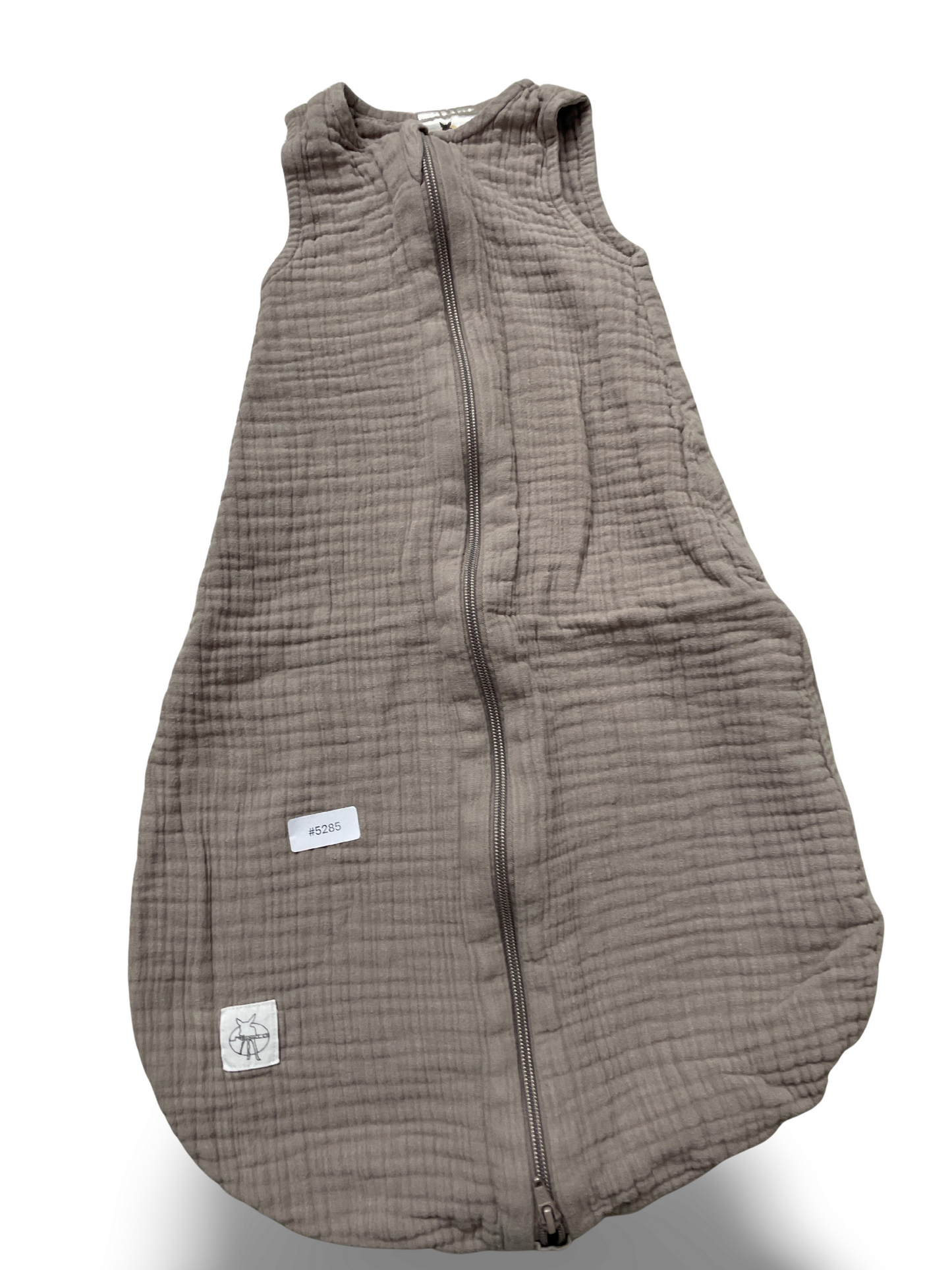 Schlafsack Musselin Taupe mit Reissverschluss - Gr. 62