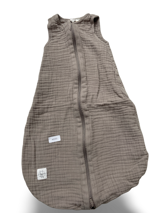 Schlafsack Musselin Taupe mit Reissverschluss - Gr. 62