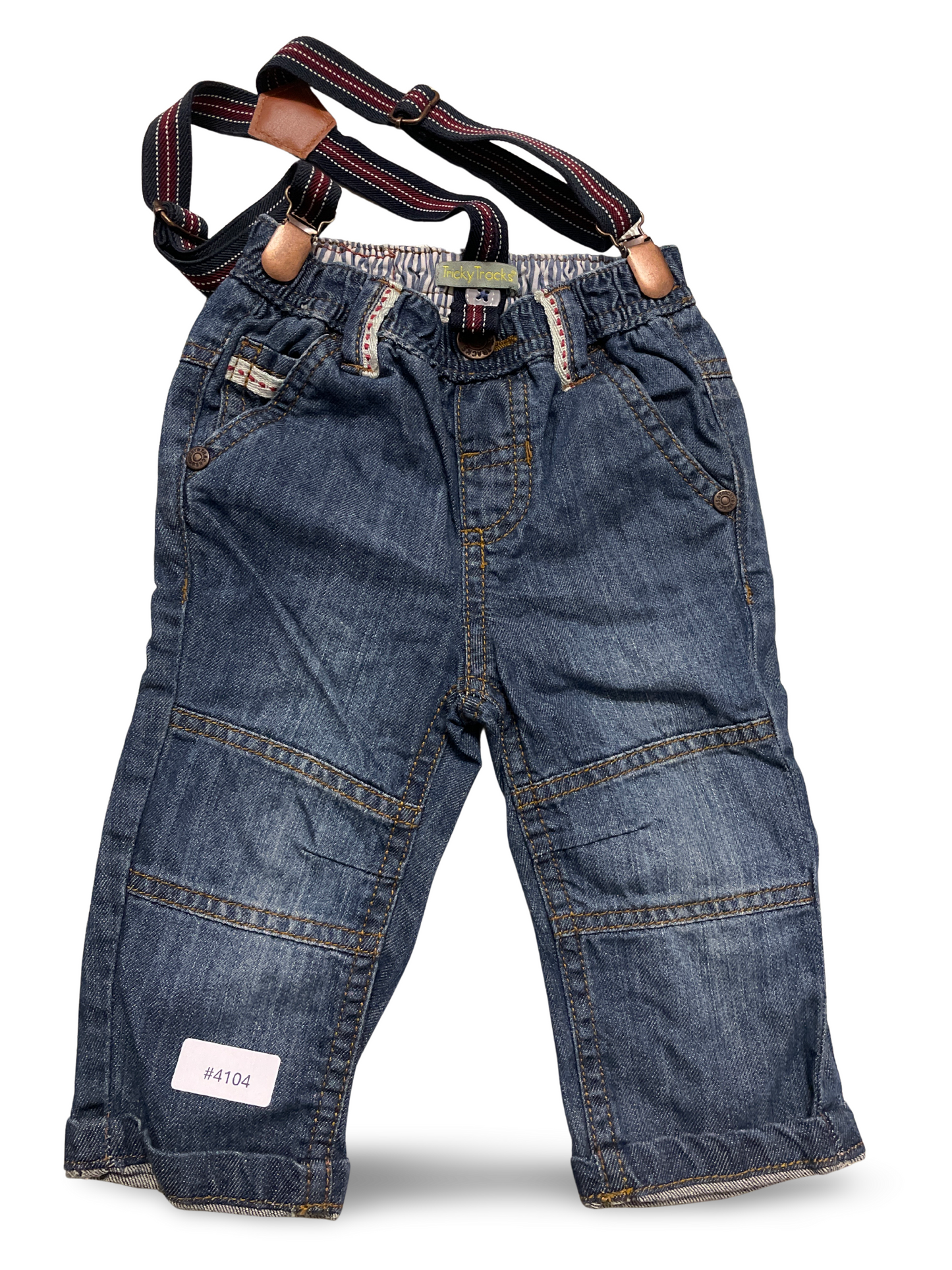 Jeanshose mit Hosenträgern - Gr. 68