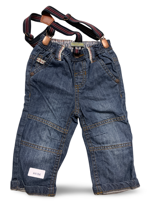 Jeanshose mit Hosenträgern - Gr. 68