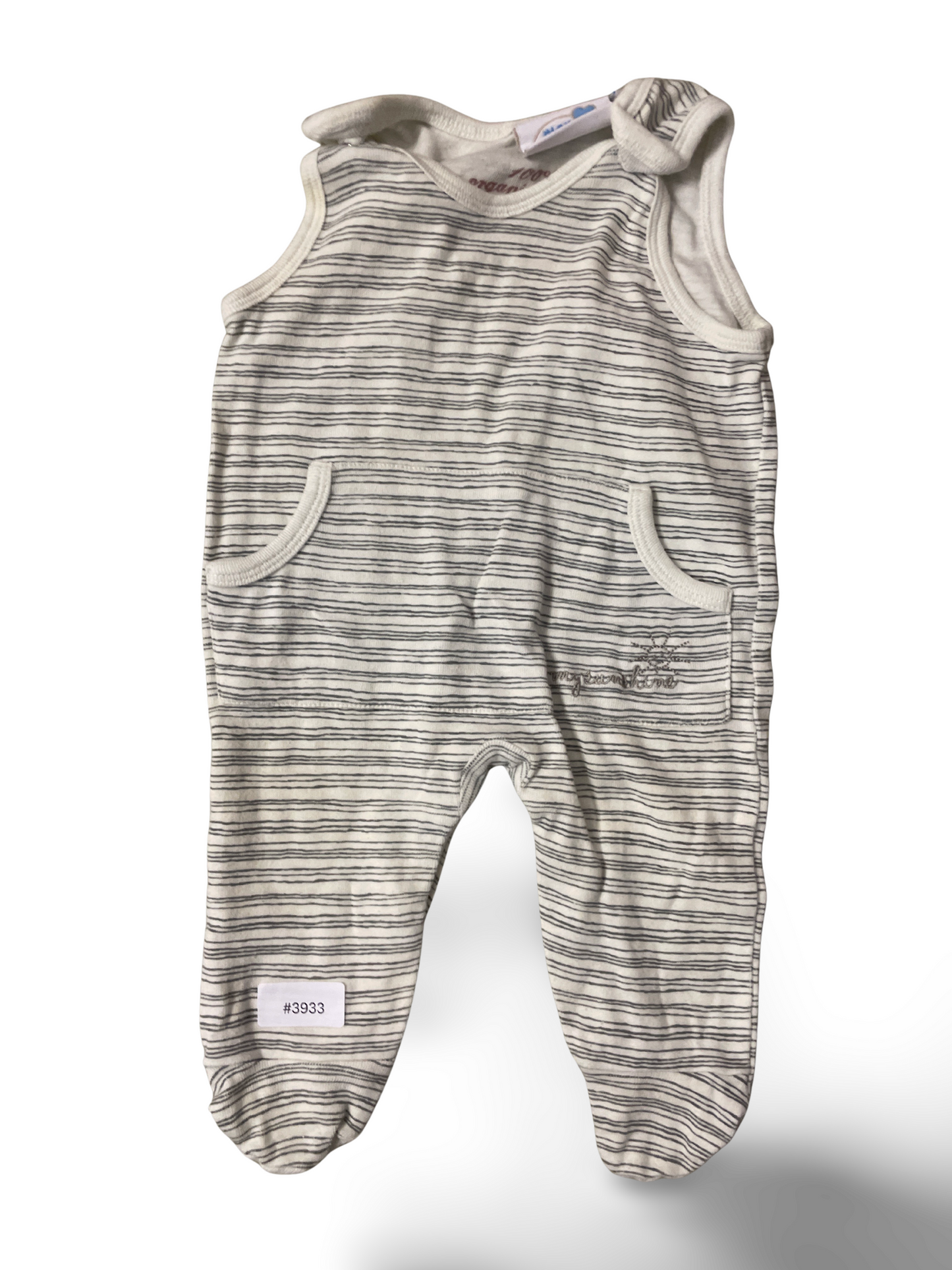 Gestreifter Strampler mit Füssen - Gr. 56