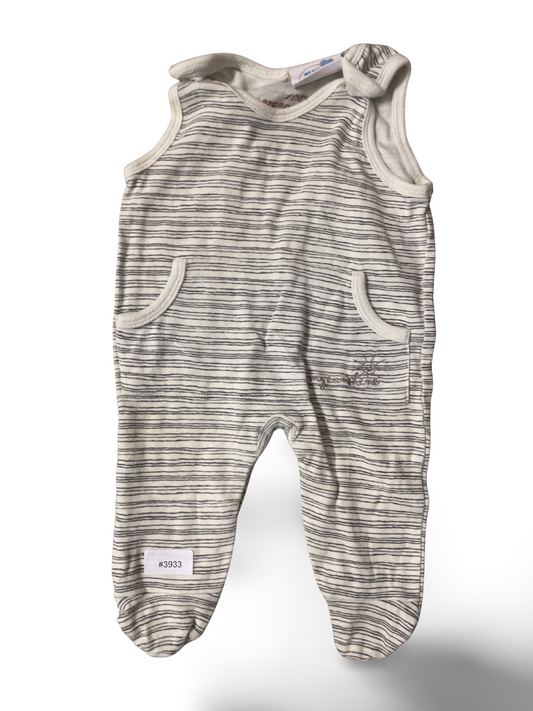 Gestreifter Strampler mit Füssen - Gr. 56