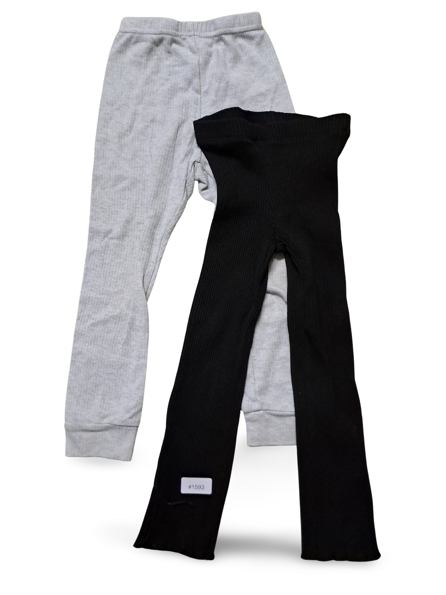 2er Bundle Leggings Schwarz und Hellgrau - Gr. 98