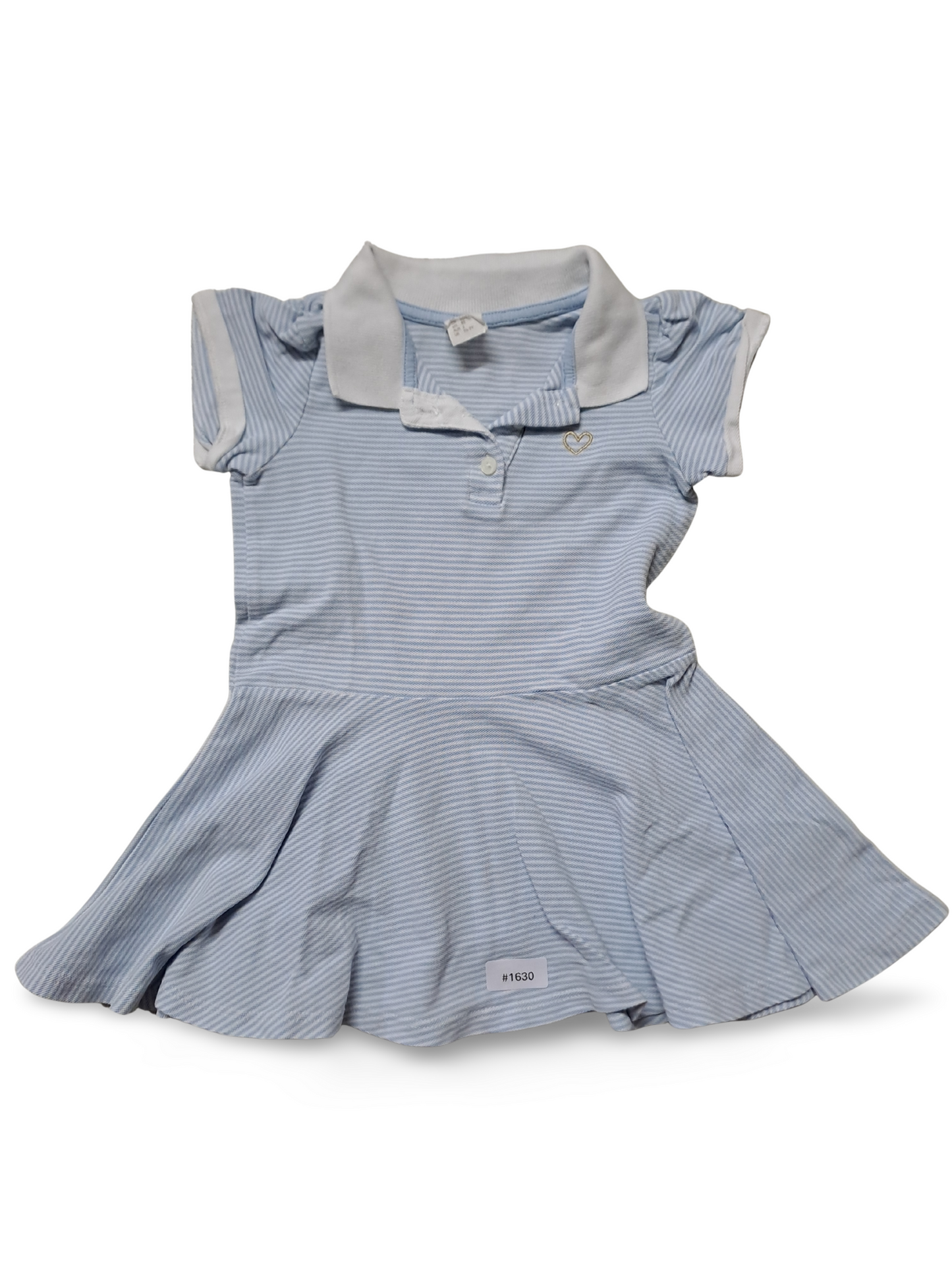 Polo Kleid hellblau-weiß gestreift - Gr. 92