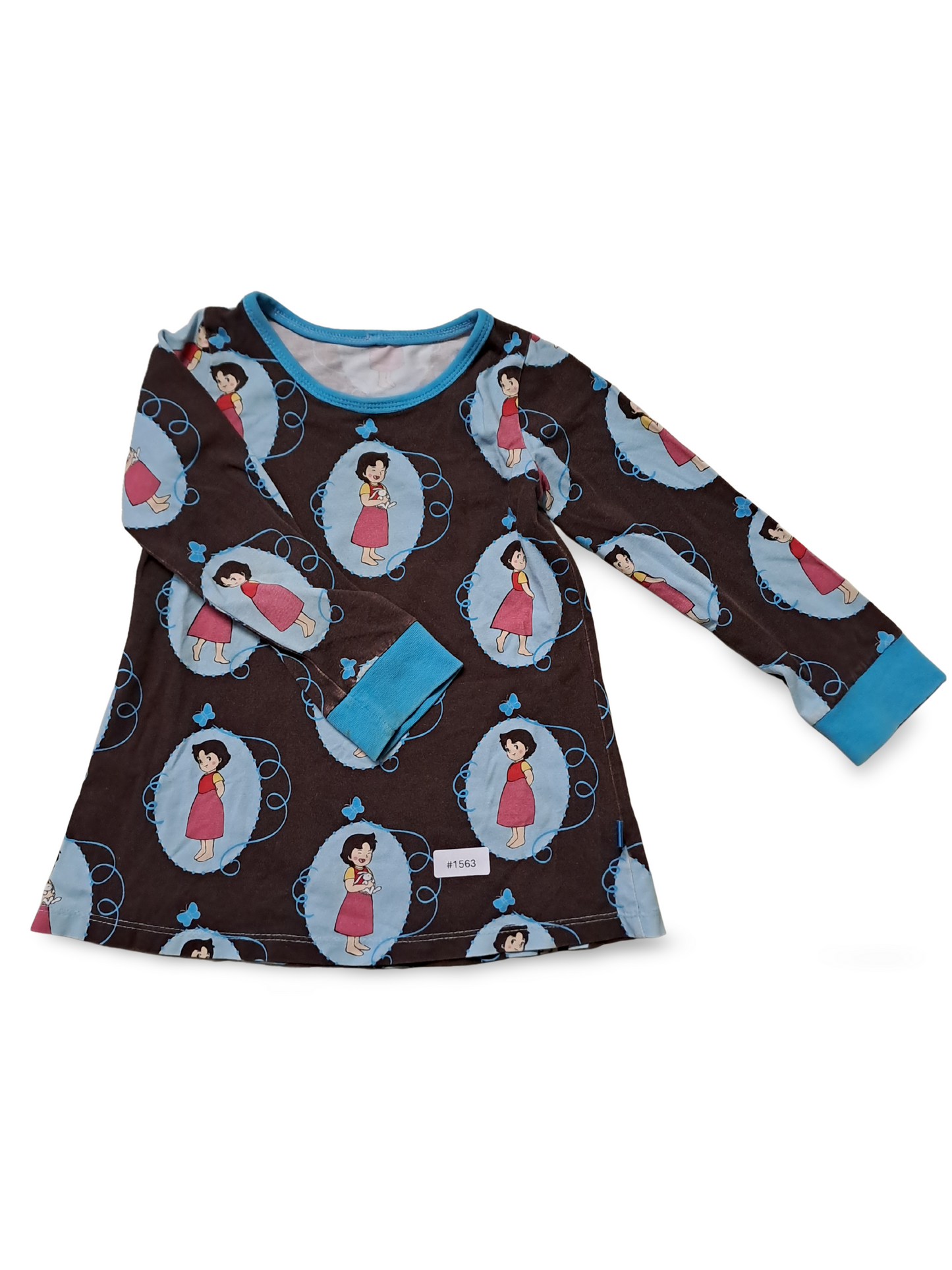 Langarmkleid mit Prinzessinnenprint - Gr. 98