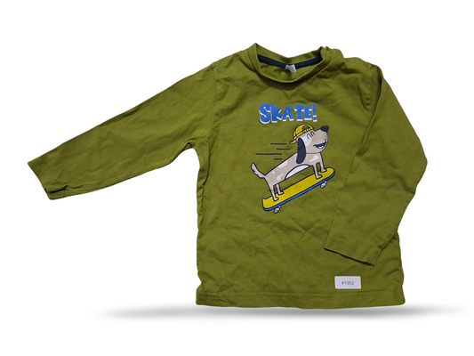 Langarmshirt mit Skate-Hund - Gr. 92