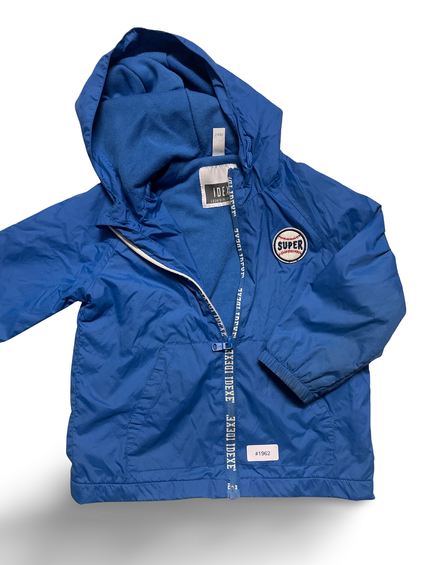 Blaue Kapuzenjacke mit Reissverschluss - Gr. 92