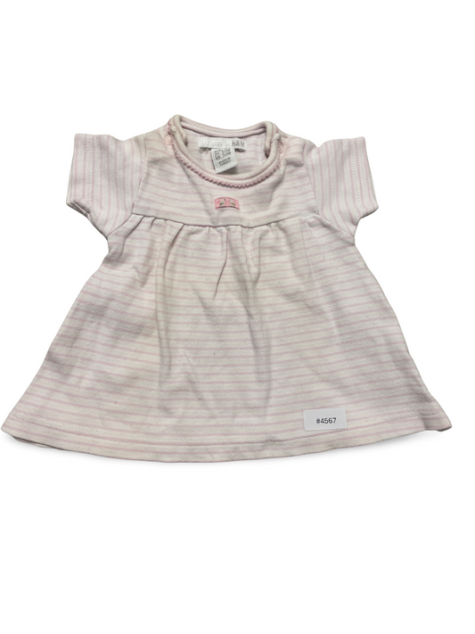 Kurzarm Kleidchen rosa-weiss gestreift - Gr. 56