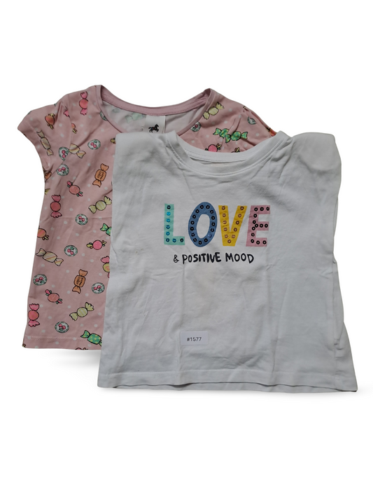 2er Bundle T-Shirts kurzarm mit Prints - Gr. 98