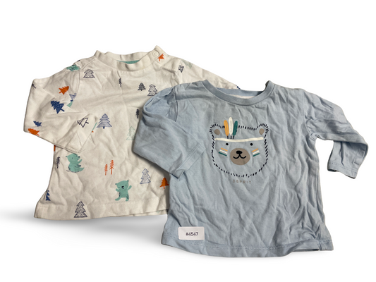 2er Bundle Langarmshirts Bär und Wald - Gr. 62