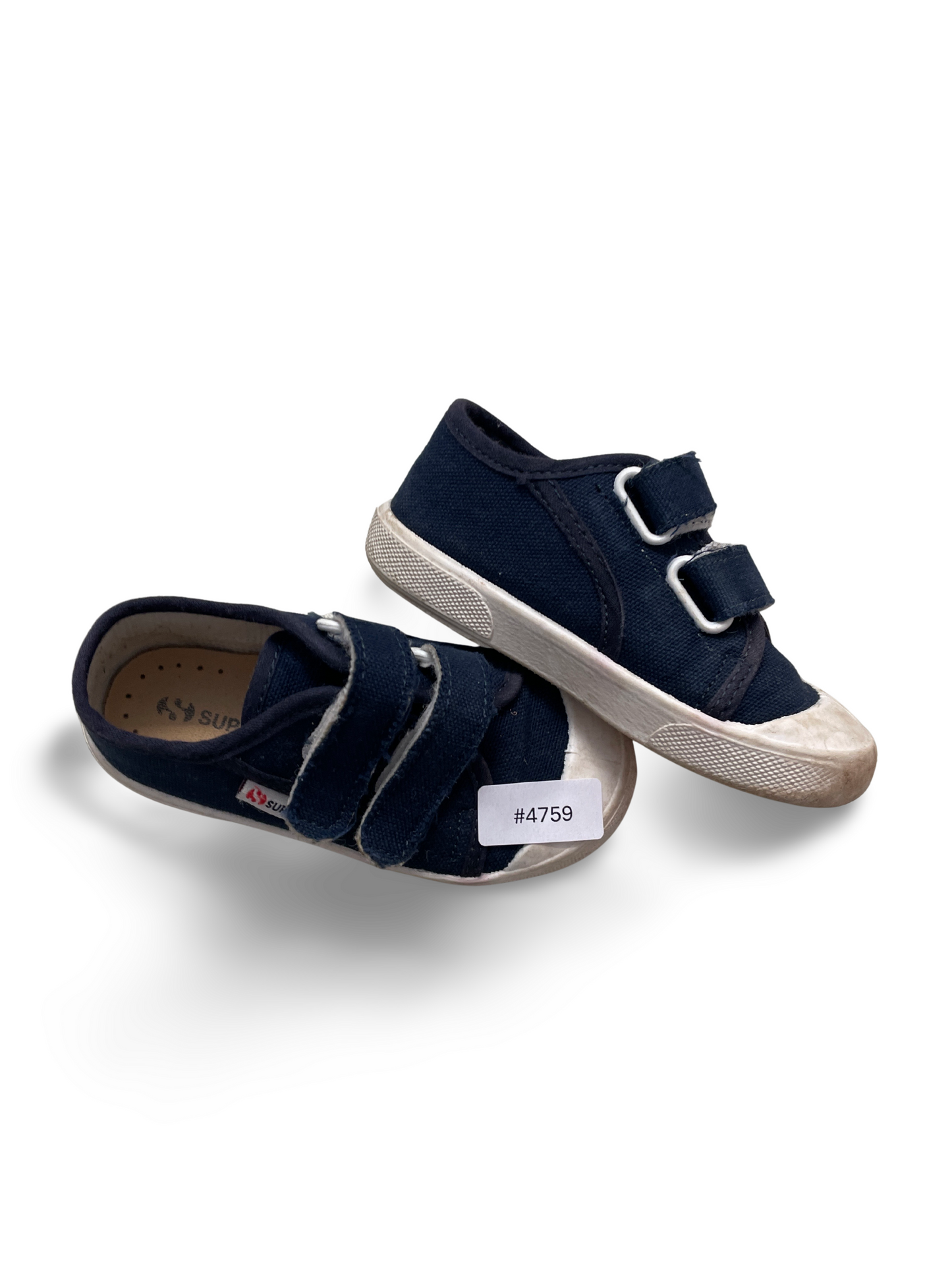 Baskets enfant bleues à scratch - T. 24